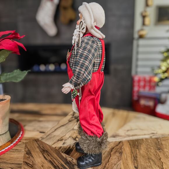 Vintage Fisherman Santa Tabletop Christmas Decor w/ Fish Rod and Net in Hand-19” - Picture 9 of 14